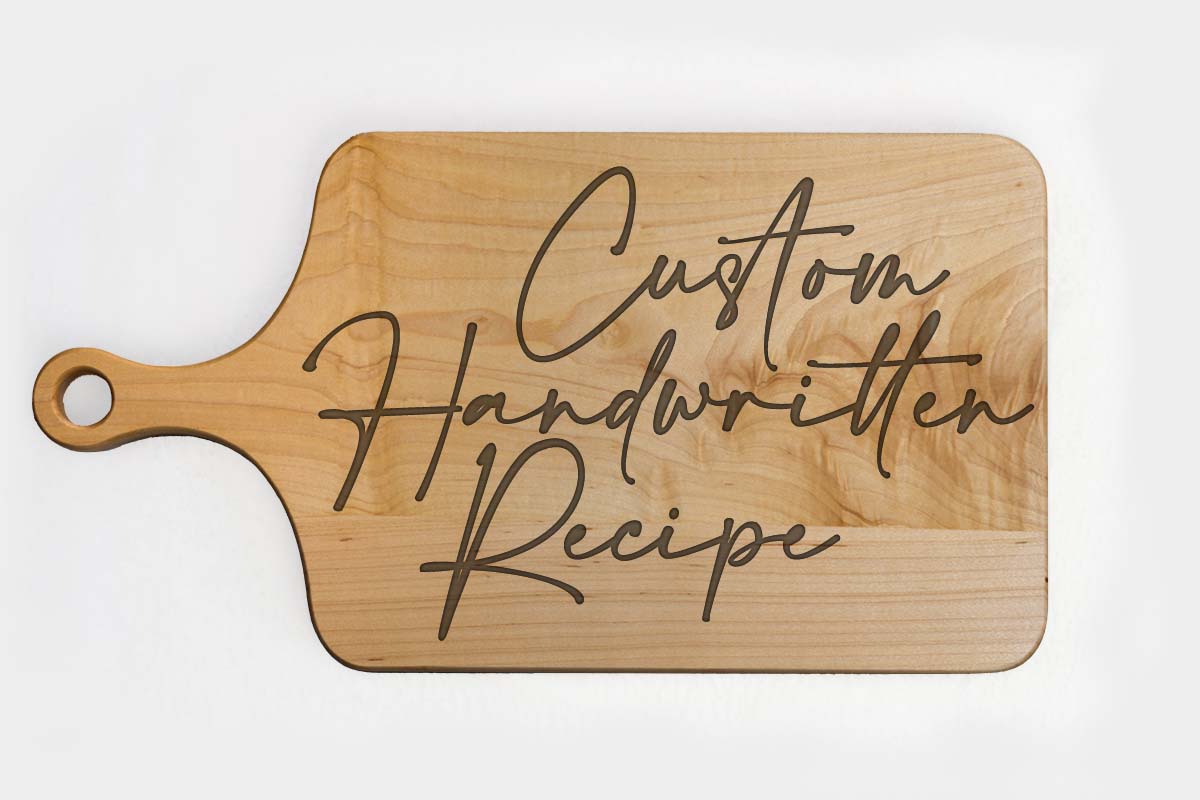 cutting board with recipe